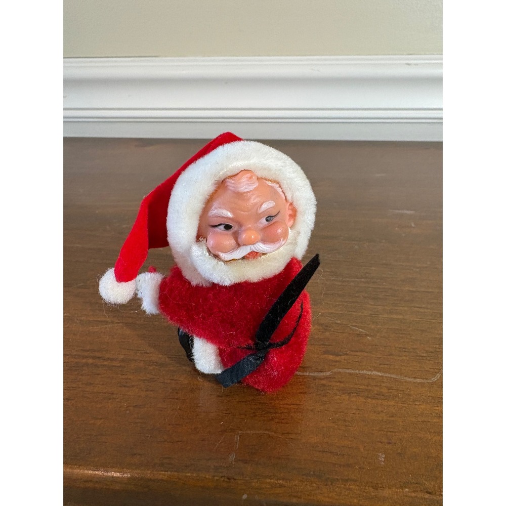 Vintage Santa Claus Figurine Miniature Mid Century Christmas Decor 3.5"